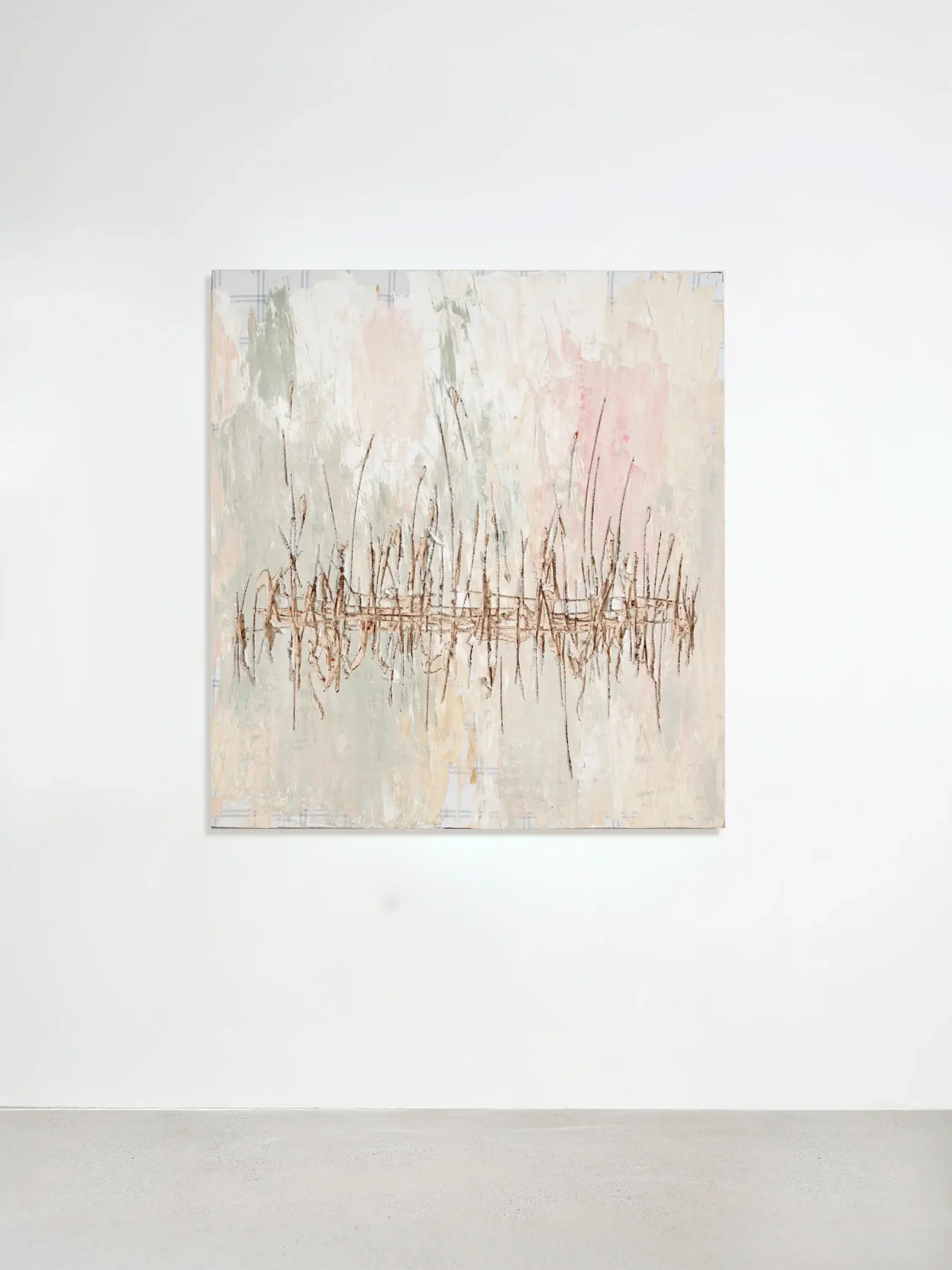 "Untitled 34" Acrylic Bedsheet Plywood 442x38